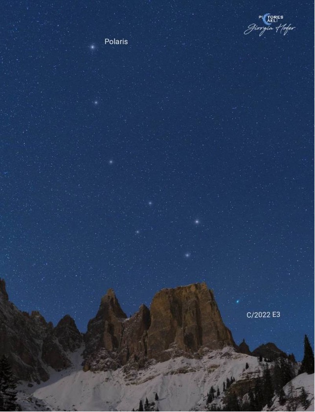 Cometa di Neanderthal - foto di Giorgia Hofer presso il gruppo del Cristallo nelle Dolomiti di Cortina d'Ampezzo